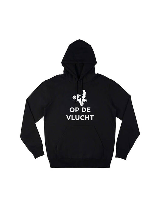 OP DE VLUCHT HOODIE ZWART